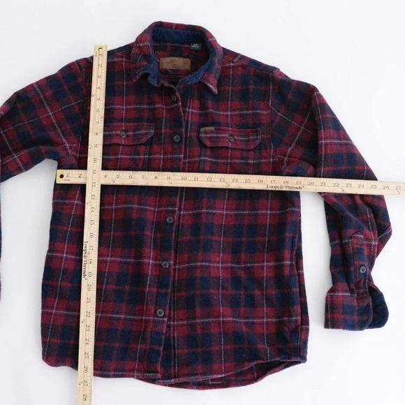 Orvis Red & Navy Checker Thick Cotton w/ Hidden Side Pockets Shacket Medium - Picture 4 of 15